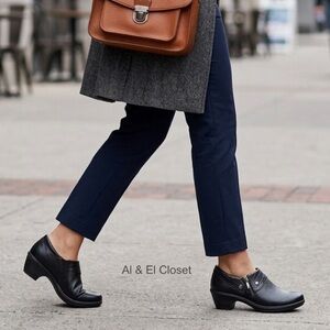 Easy Street Darcy Black Croc Comfort Wave Loafers Size 10M New With Box